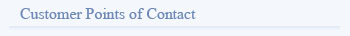 Customer Points of Contact