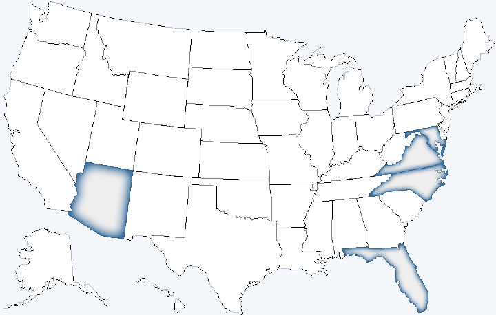 US Map with LTM locations